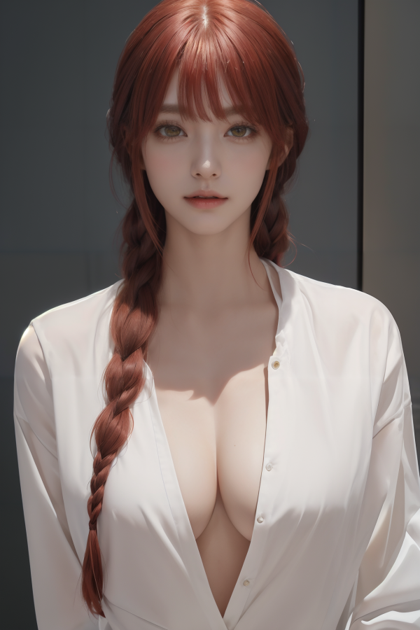 AIGC, anime girls, beautiful, breasts, Chainsaw Man, cleavage