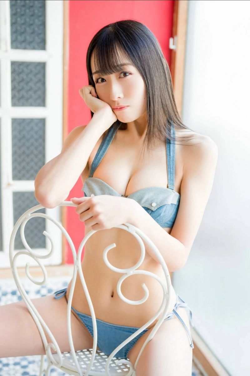 Asian, bikini, denim, jeans, swimsuit, woman