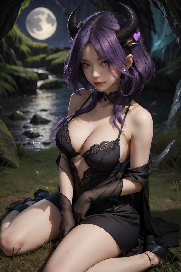 ai art,AI Girl,AIGC,breast,black dress,choker