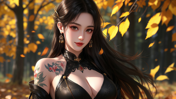女孩,女人,性感的,ai,CG,黑色