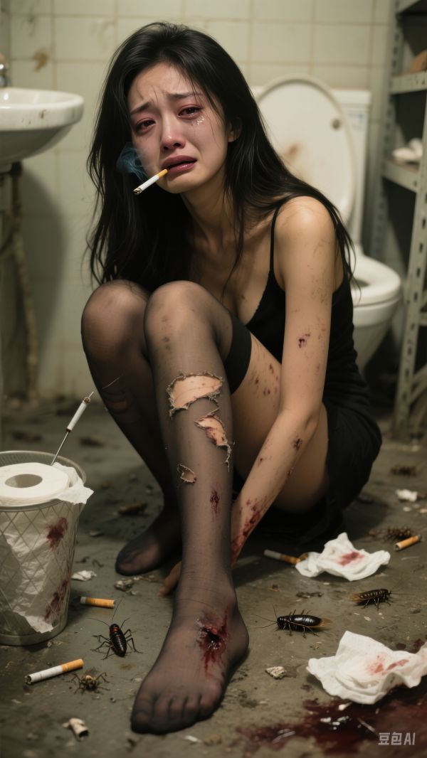 abuse,ai,injury,messy,warehouse,woman