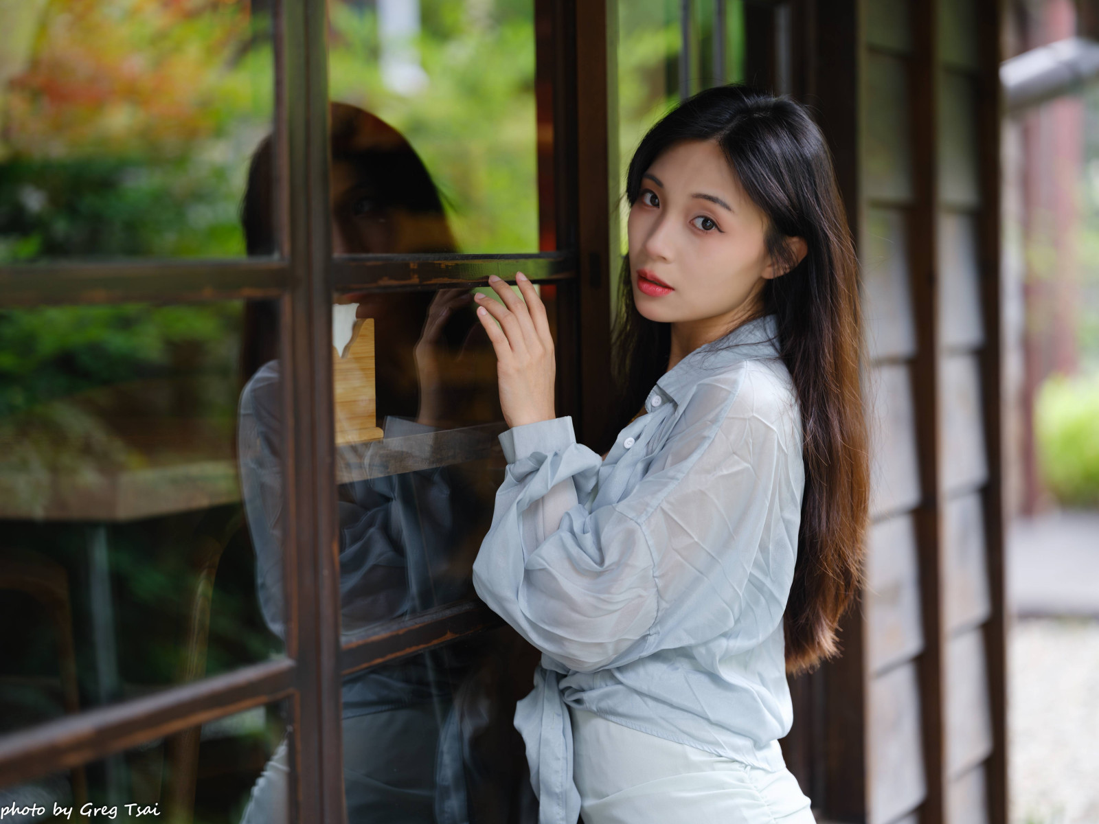 Asiático, menina, mulher