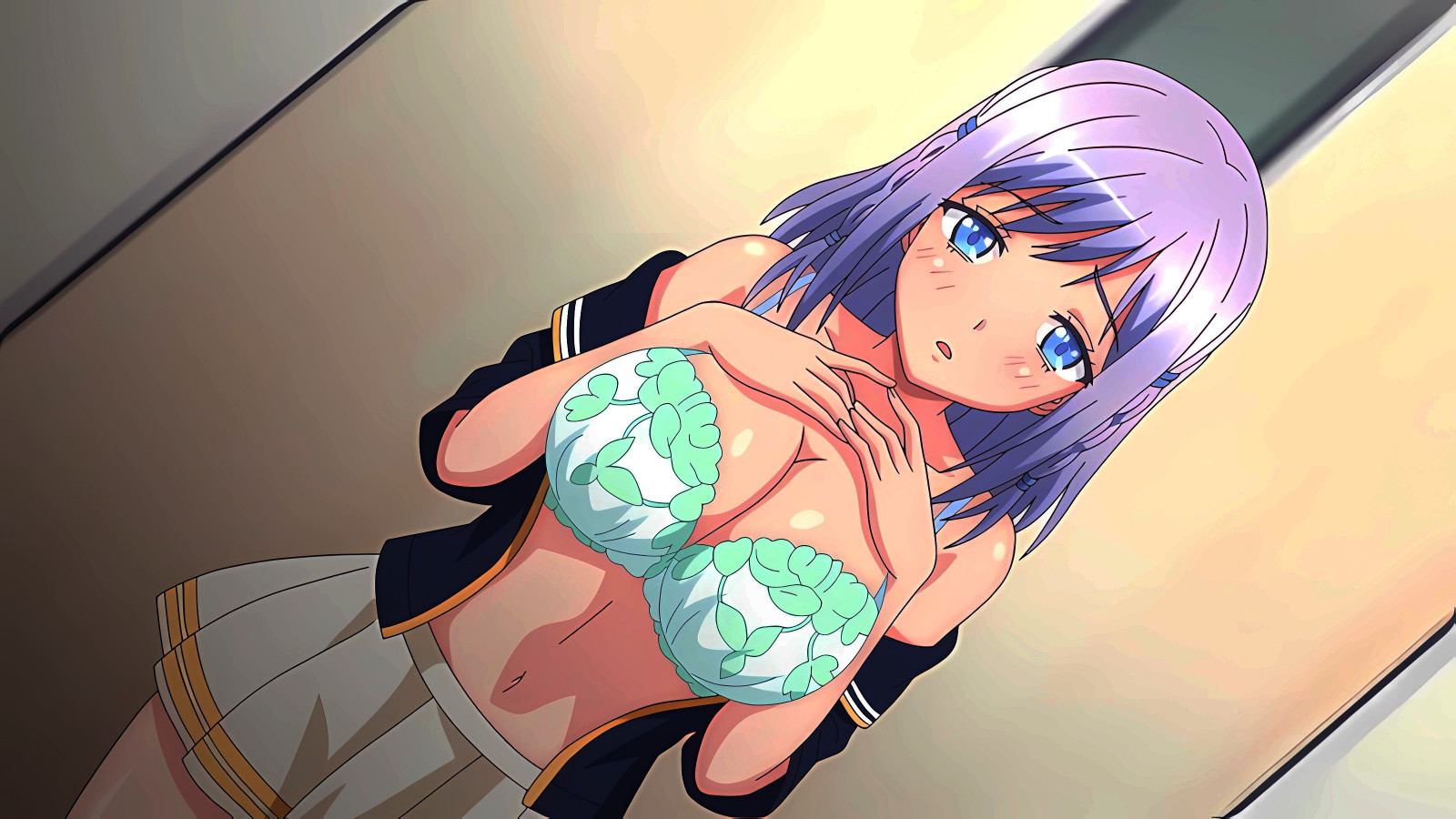 anime, bra, ecchi, hentai, school uniform, skirt, wallpaper