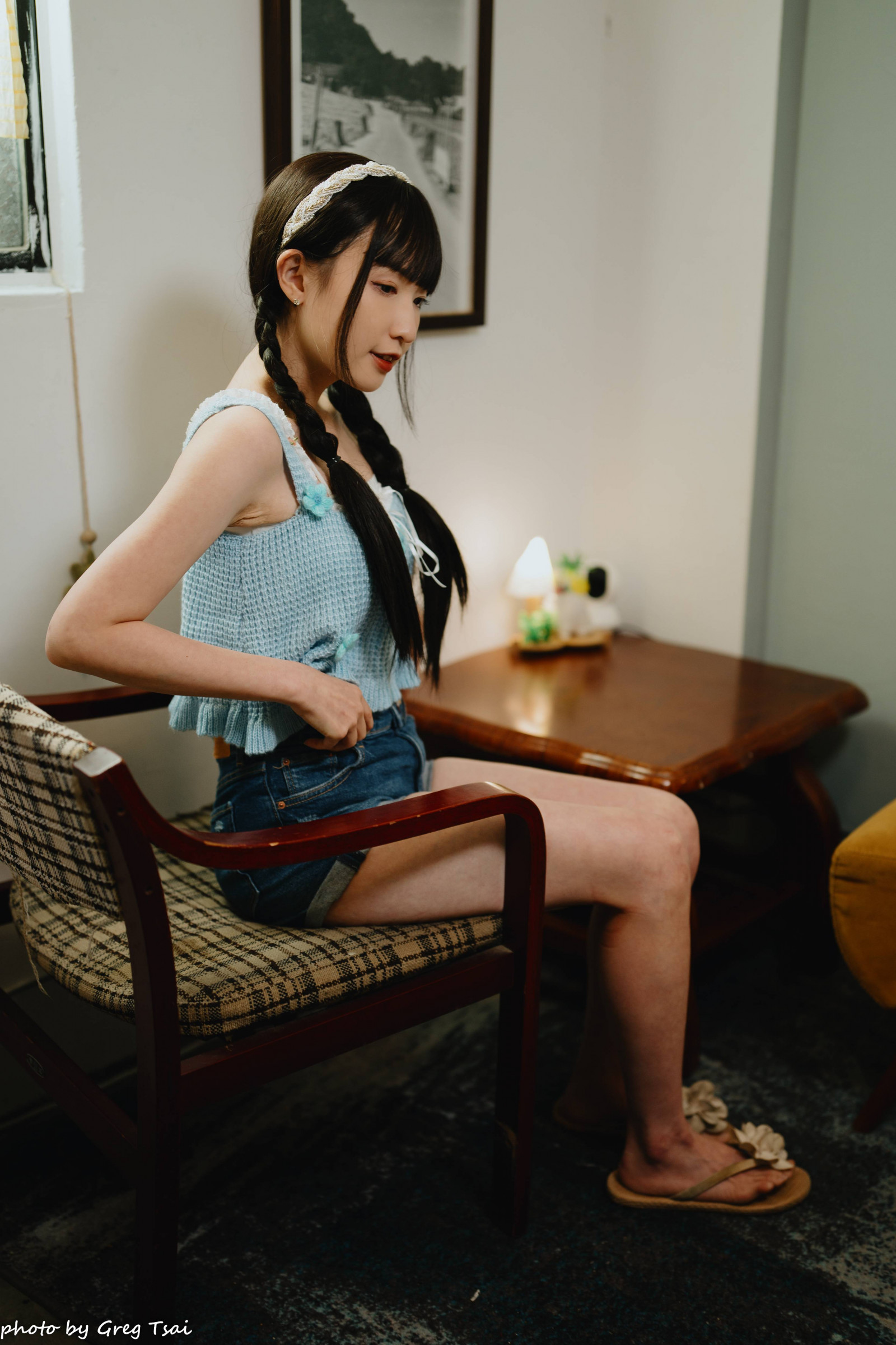 在室内, 长发, 表, 窗口, 女人