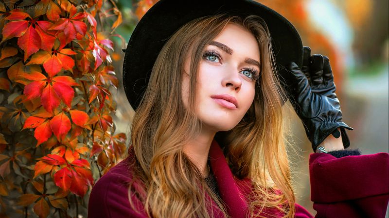 žena,podzim,čepice