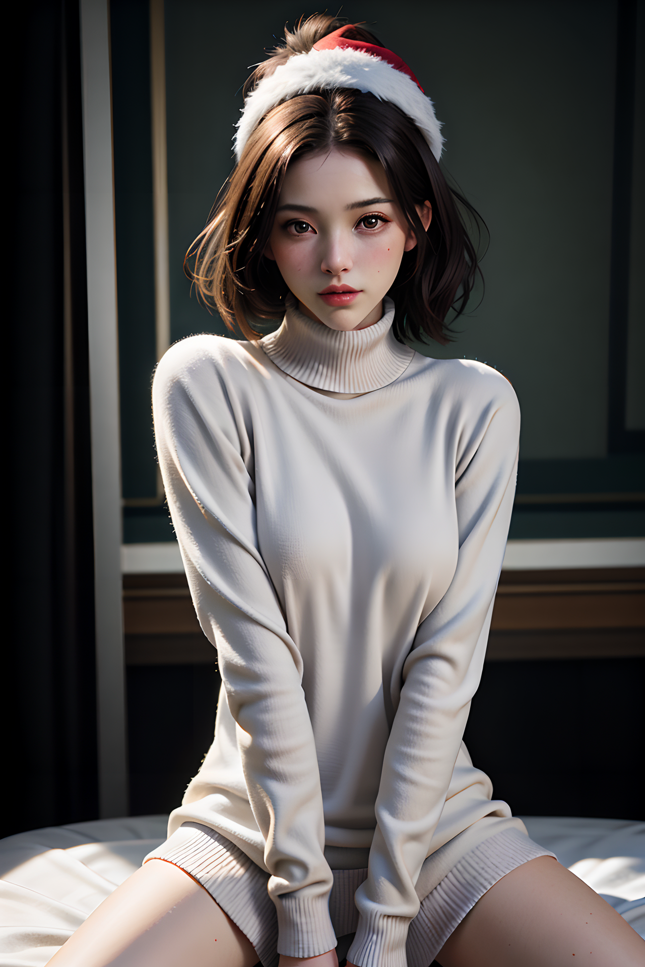 boobs, Christmas, girl, sexy, snow, sweater, winter, woman