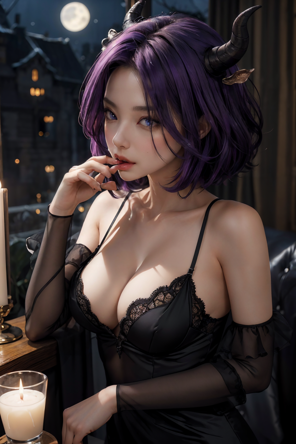 ai art,AI Girl,AIGC,black dress,breast,choker
