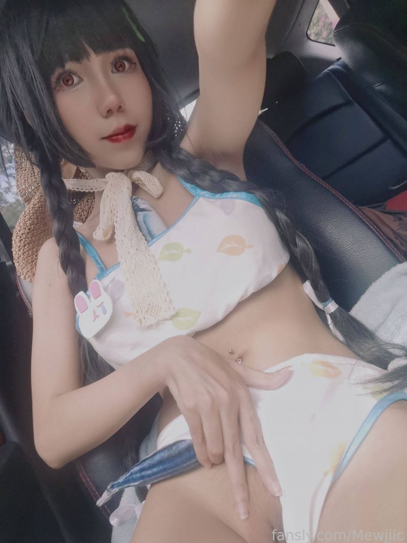 asiatisk,Strand,bikini,fletter,cosplay,søt