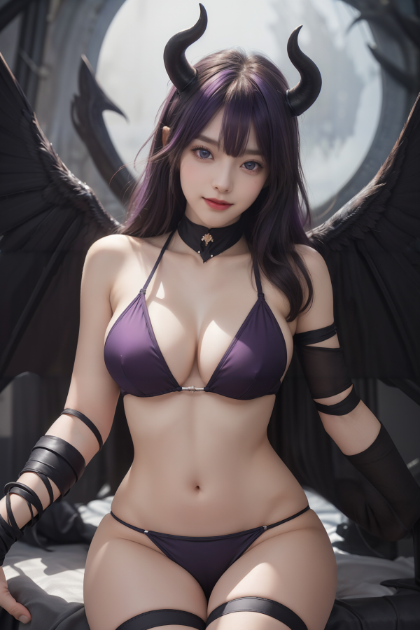 ai art,AI Girl,AIGC,bikini,black bikini,breast