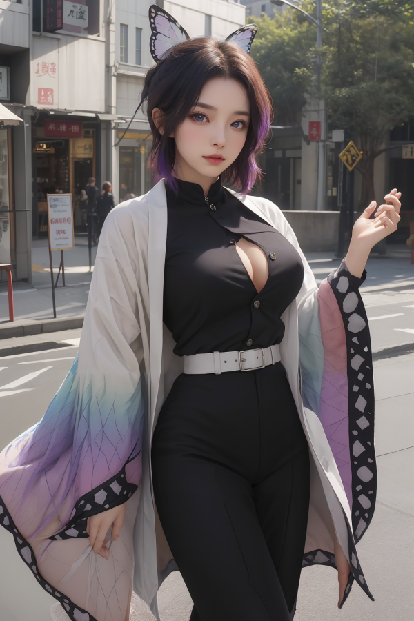 AIGC, anime girls, beautiful, breasts, cleavage, cosplay