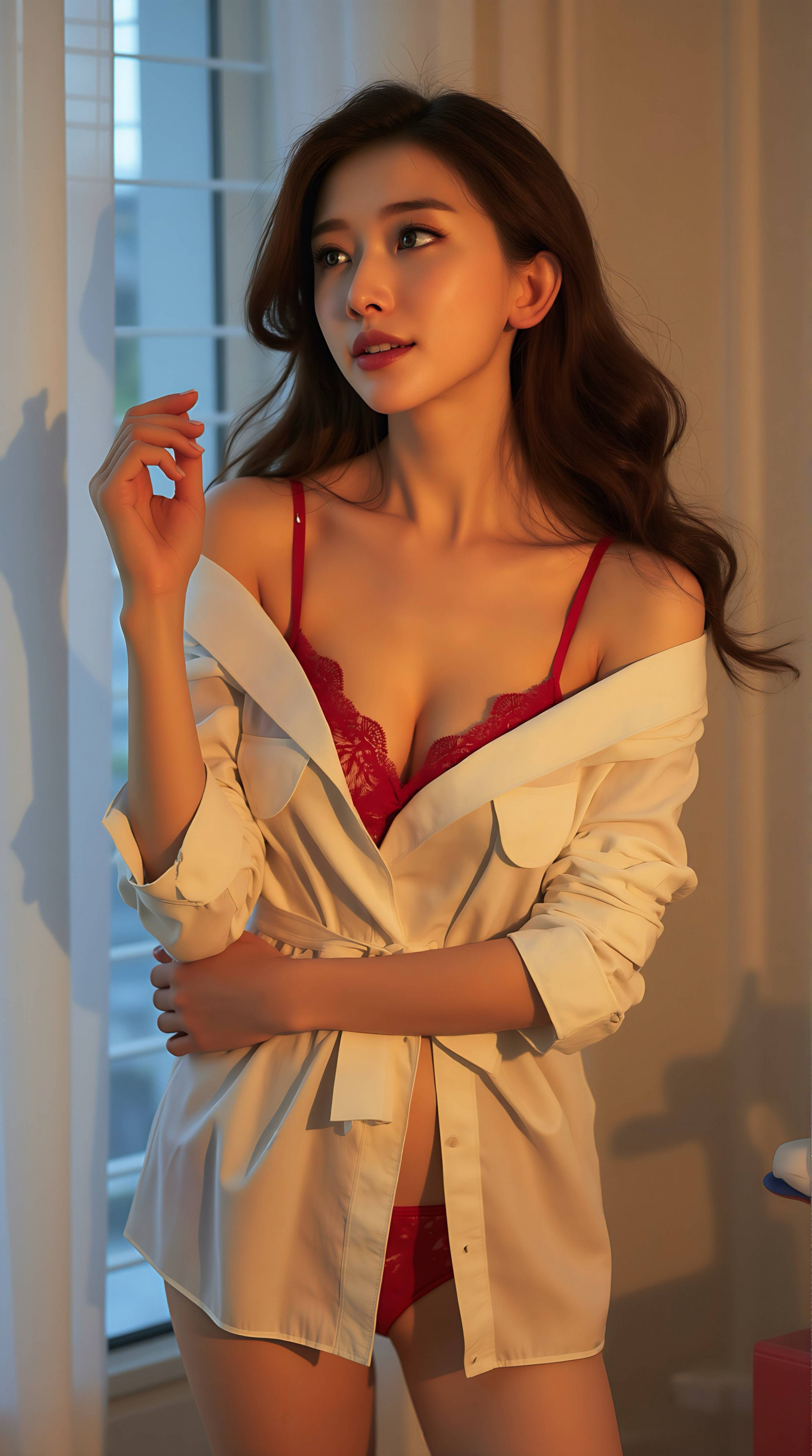 ai, asiático, linda, niña, sexy, mujer