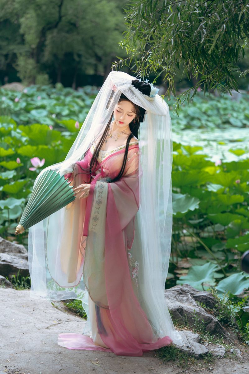 kinesisk,kostume,kjole,elegant,have,hanfu