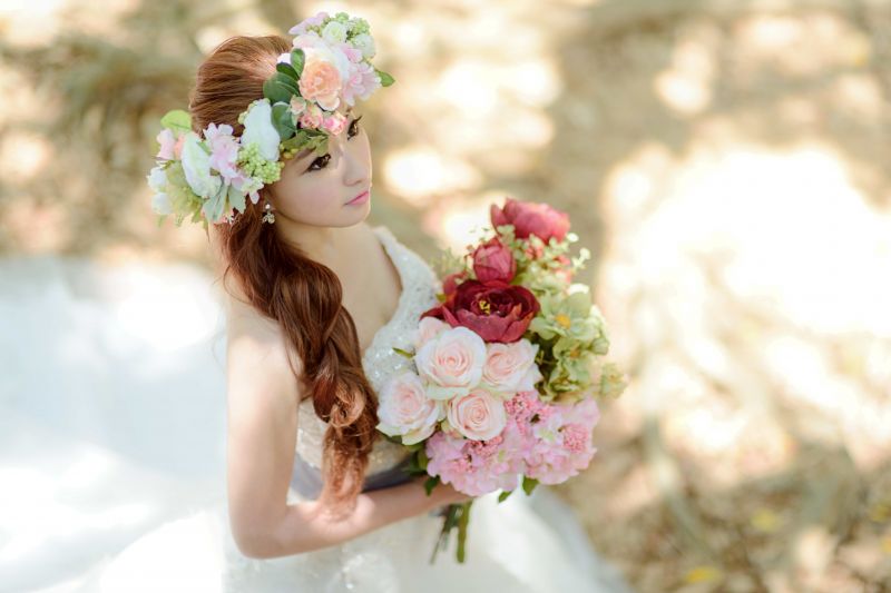 buket,afdeling,blomst,Skov,kjole,blad