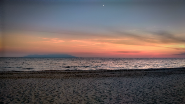 sea,nature,island,sky,sunset,orange