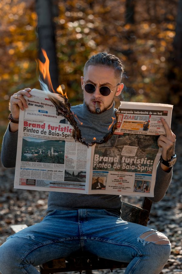 man,fire,press