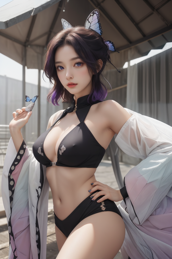 AIGC, anime girls, beautiful, breasts, cleavage, cosplay