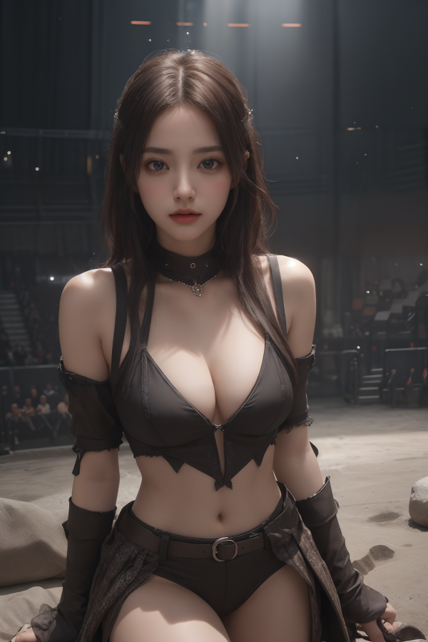 AIGC, beautiful, breasts, cleavage, cosplay, female warrior