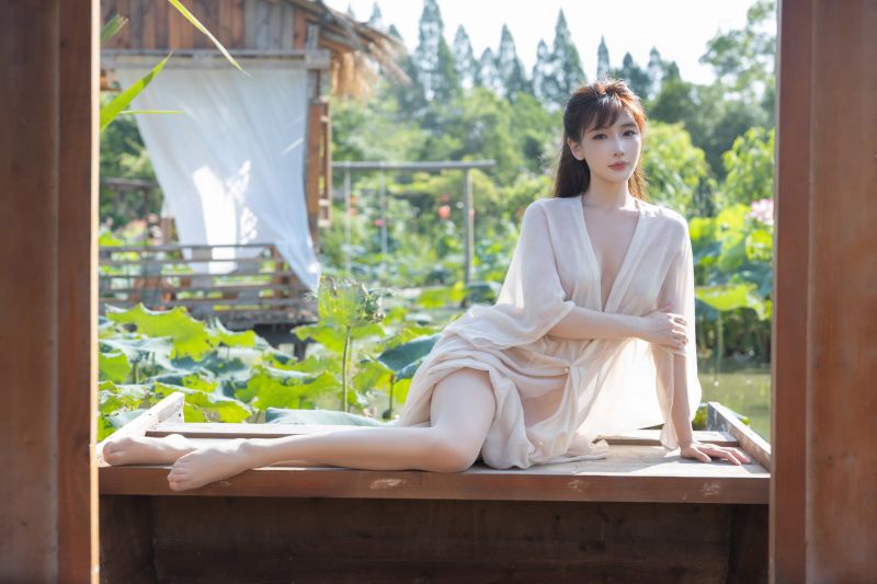 kvinde,tømmerflåde,flod,robe,træ