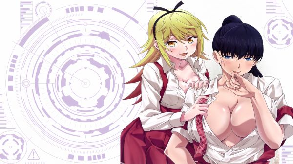 anime,breasts,ecchi,large breasts,2 girls,anime girl