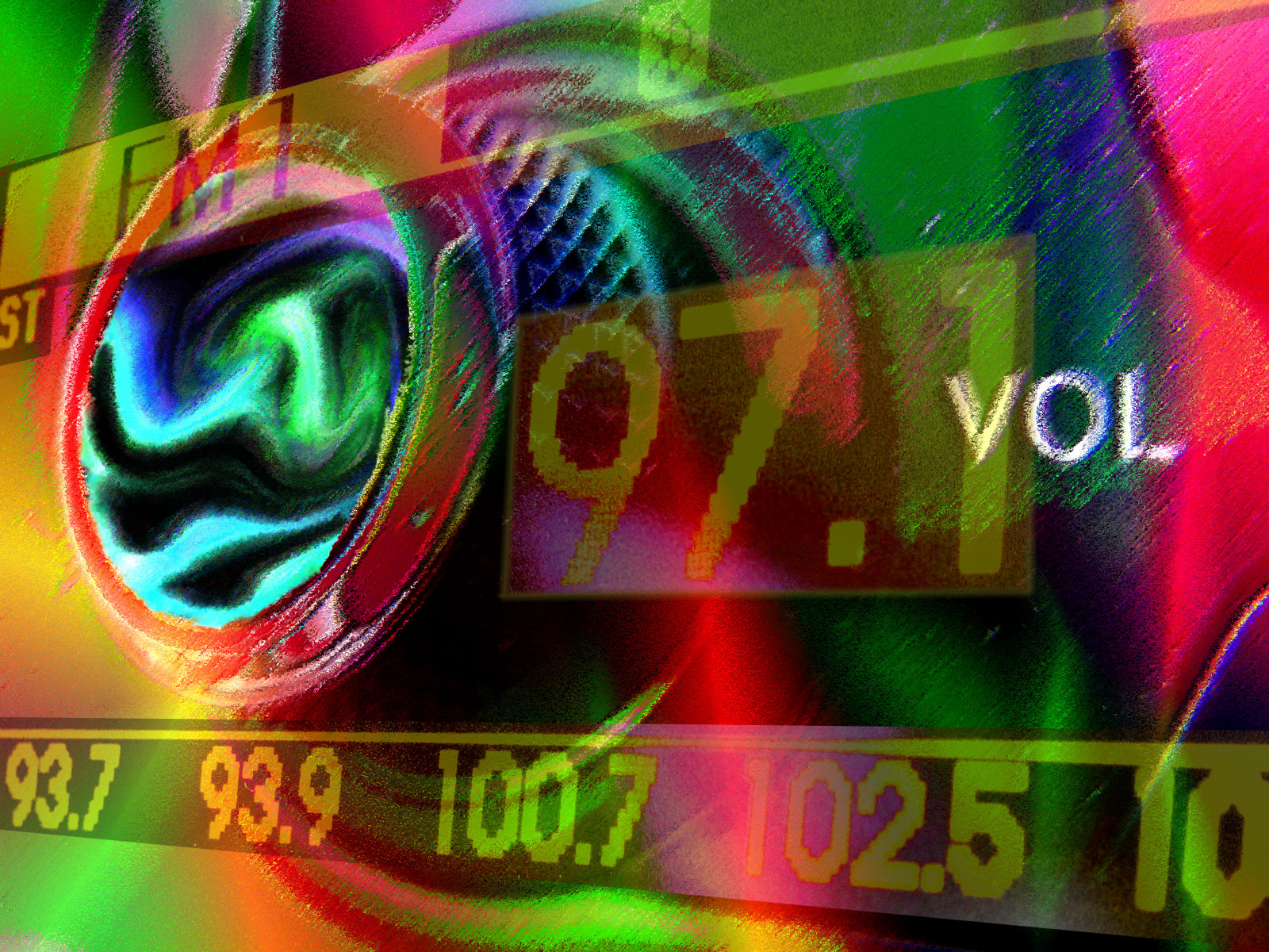 rádio, música, Estações, volume, alto, som