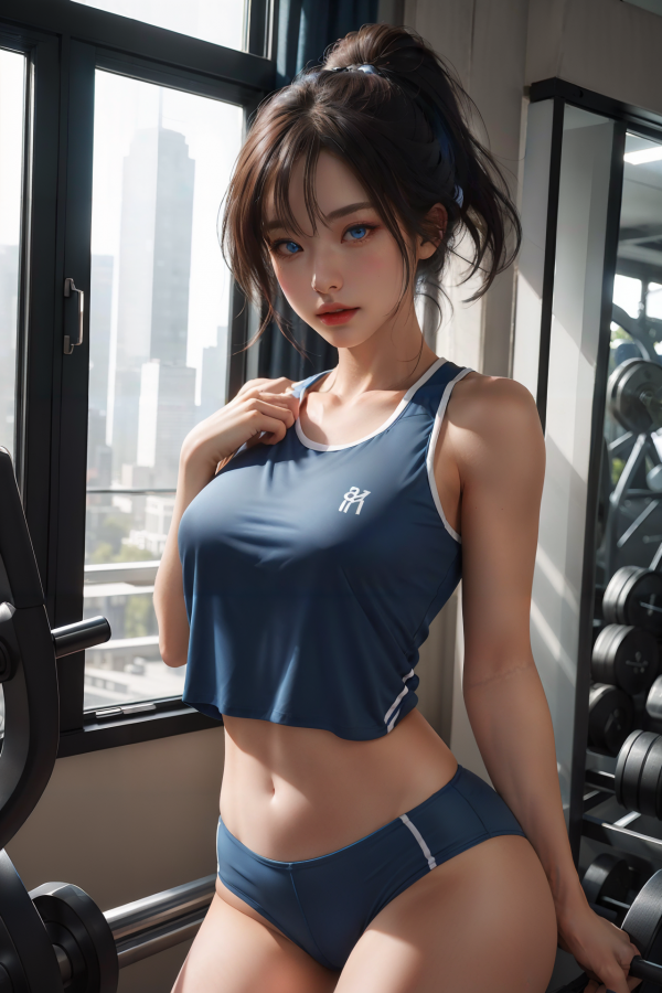 AIGC,breasts,confidence,girl,gym,health