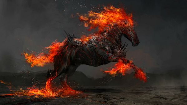 horse,ai,flaming