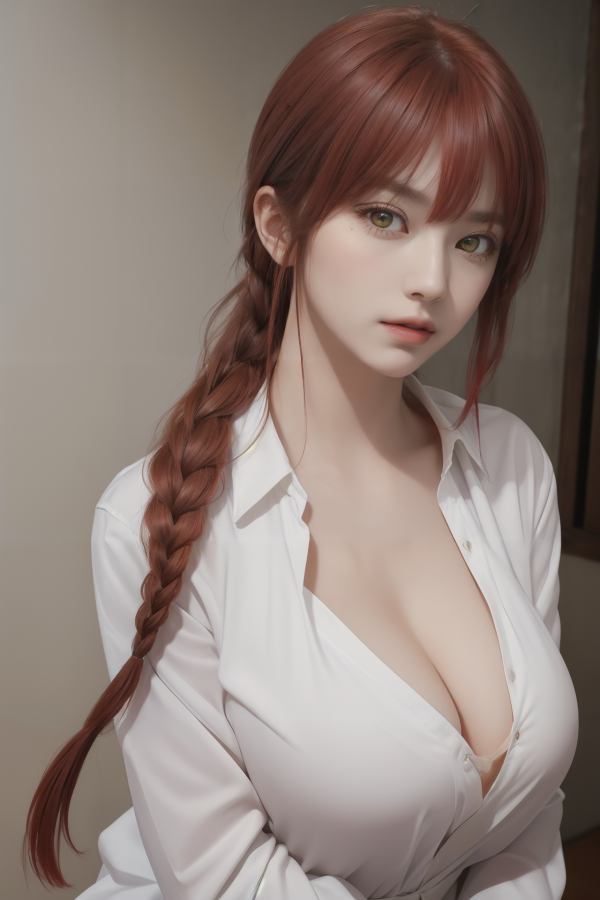 AIGC, anime girls, beautiful, breasts, Chainsaw Man, cleavage
