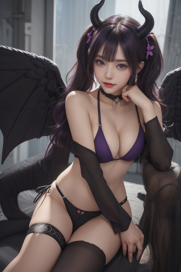 ai art,AI Girl,AIGC,bikini,black bikini,breast