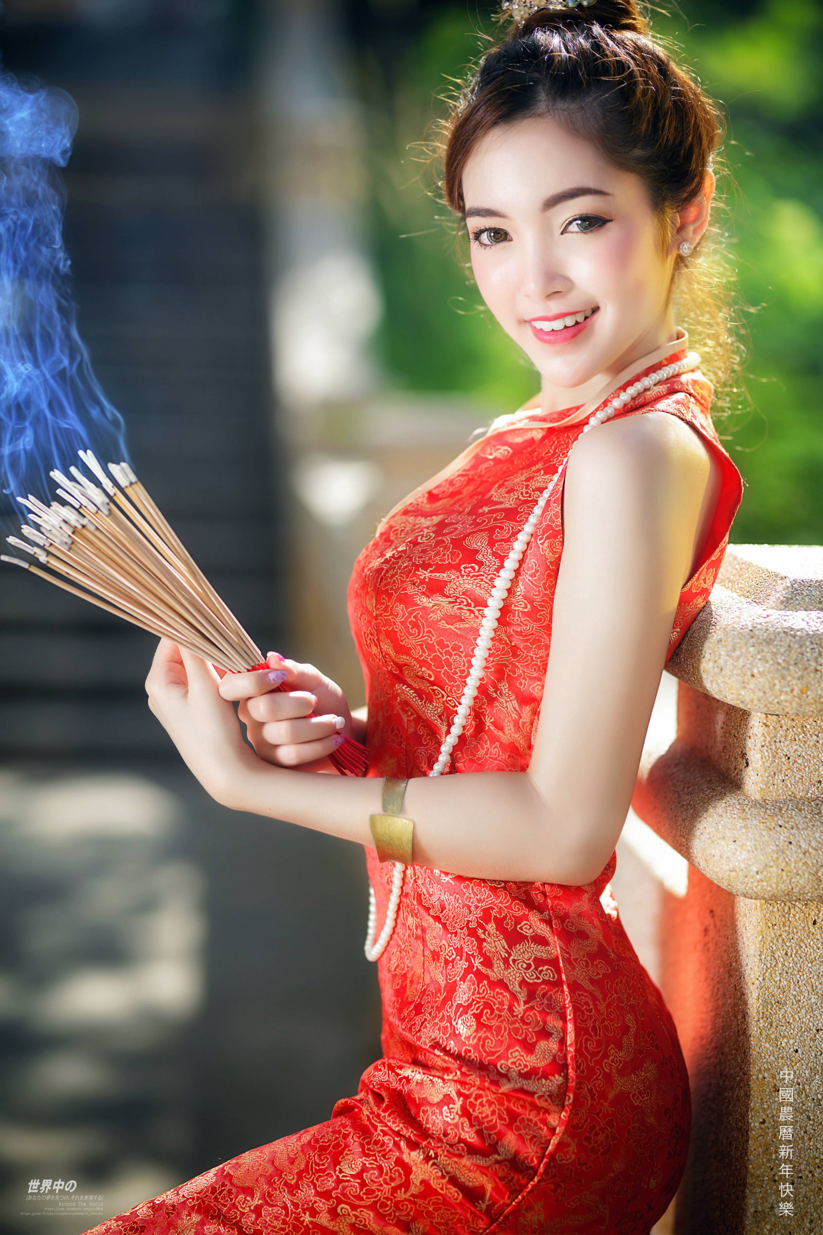 asijský, roztomilý, dívka, sexy, žena