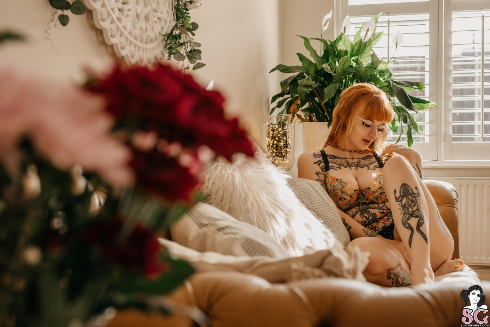 spodní prádlo, akt, ryšavý, suicidegirls