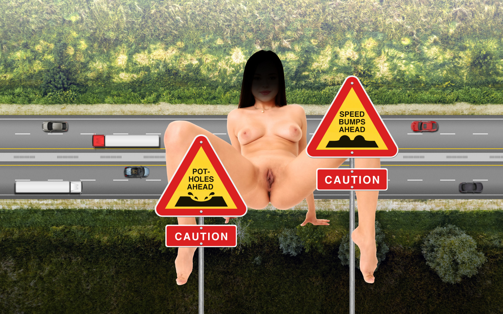 bil, vej, gade, trafik skilt, lastbil