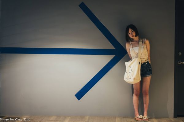 时尚,女,绿色,树叶,性质,户外