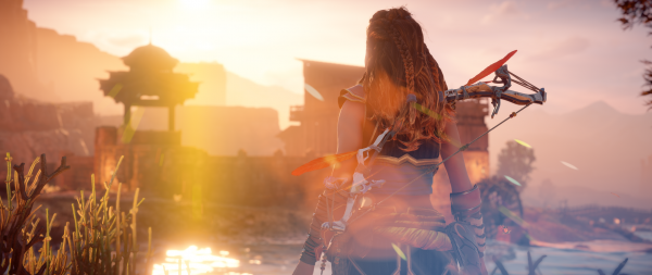 Horizon Zero Dawn,ultrawide,virtual photography,sky,plant,microphone
