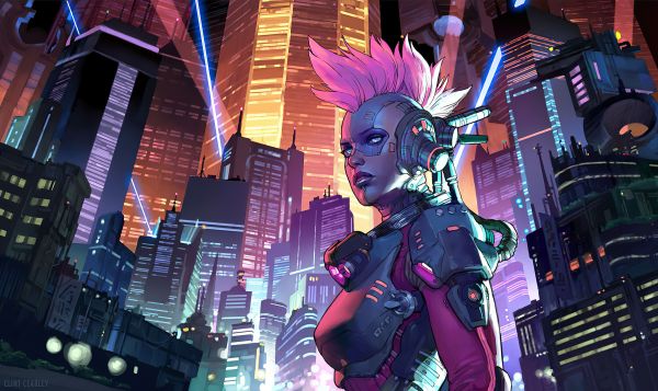 fantastyka naukowa,Cyberpunk,futurystyczny,Sztuka cyfrowa,wallpaperr