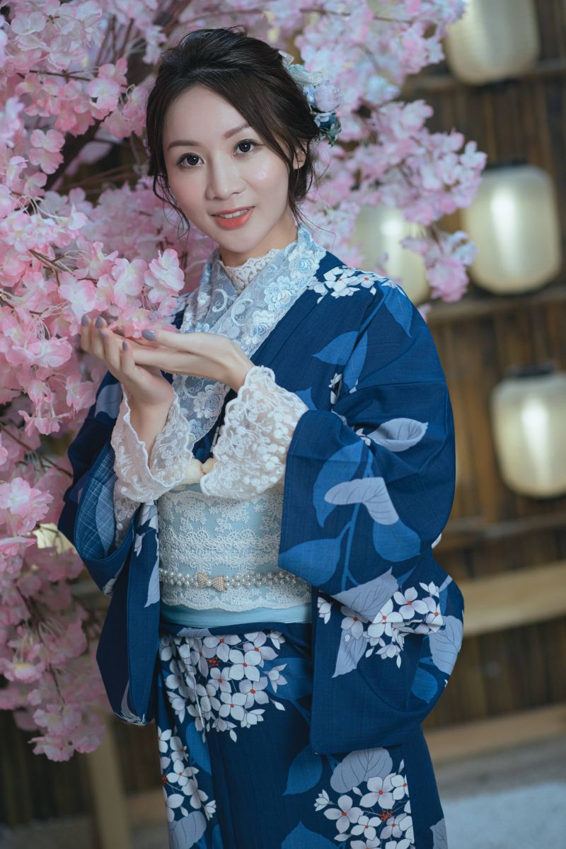 blu,chimono,donna,yukata