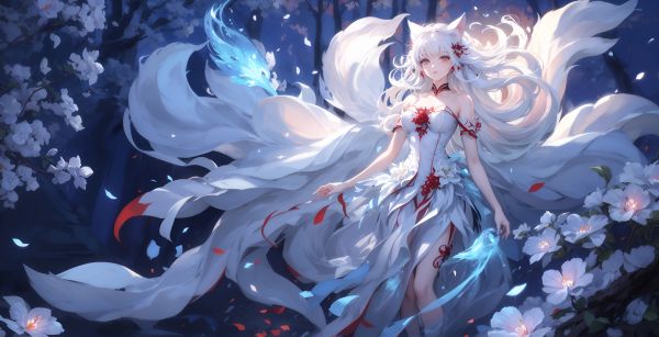 beautiful girl,cute,fantasy,fox,Fox ears,in forest