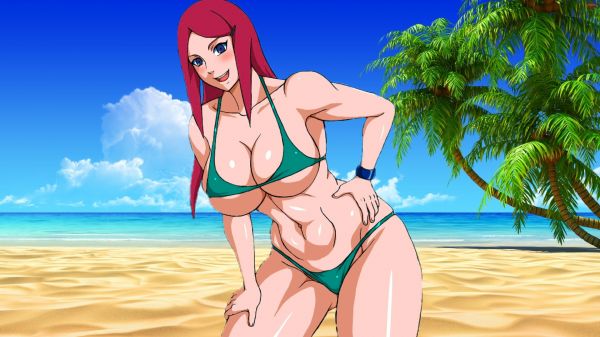 sky,lingerie top,swimsuit top,Kushina,water,blue