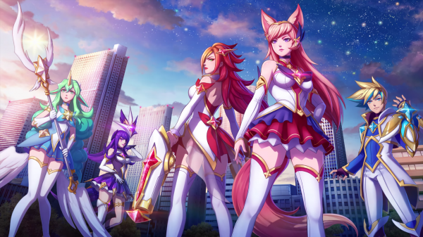 anime,cartoon,purple,cg artwork,sky,magenta