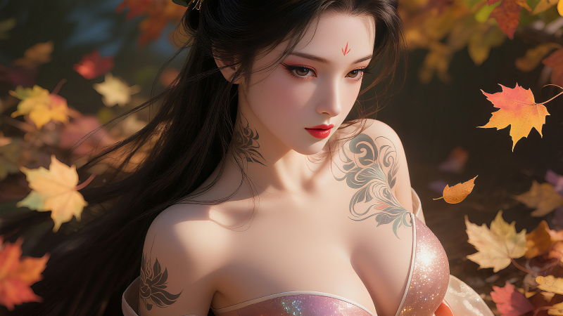 con gái,đàn bà,Sexy,Mùa thu,bông hồng