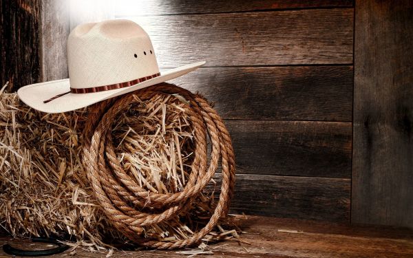 country,barn,wood,Cow Boy Hat,rope,hay