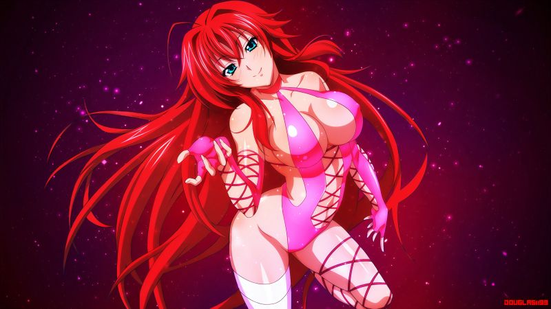anime,big boobs,blue eyes,fishnet,Gremory Rias,Highschool DxD
