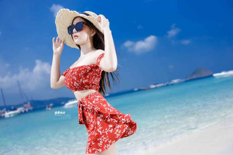 asijský, pláž, loď, Crop Top, květinový, off shoulder asijský, pláž, loď, Crop Top, květinový, off shoulder