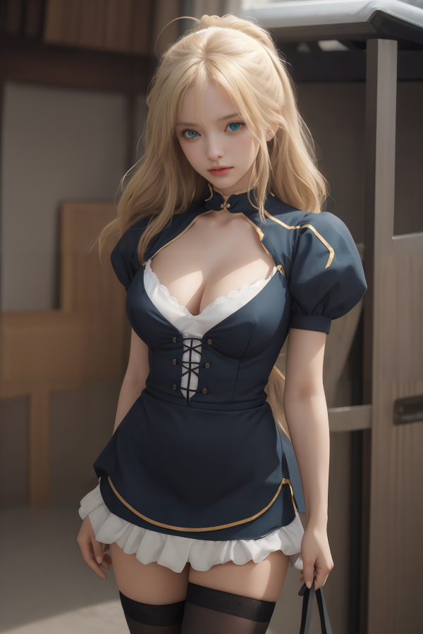 AIGC,anime girls,Artoria Pendragon,beautiful,breasts,cleavage