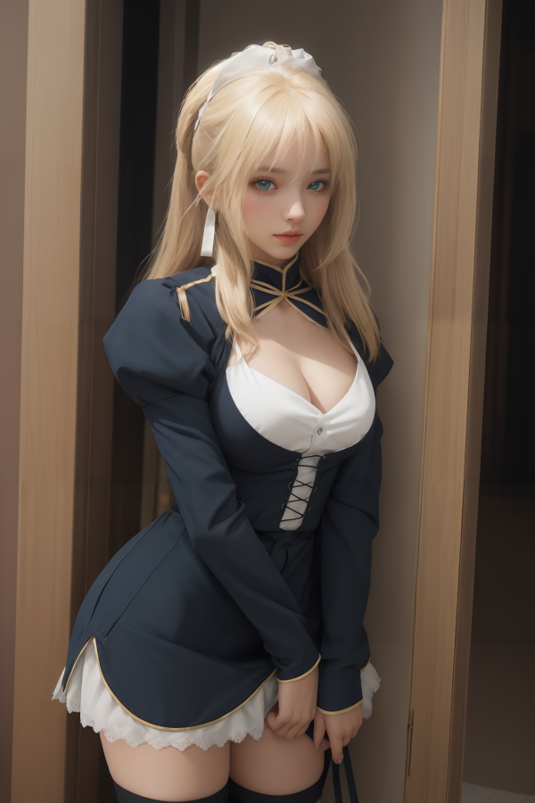 AIGC,anime girls,Artoria Pendragon,beautiful,breasts,cleavage