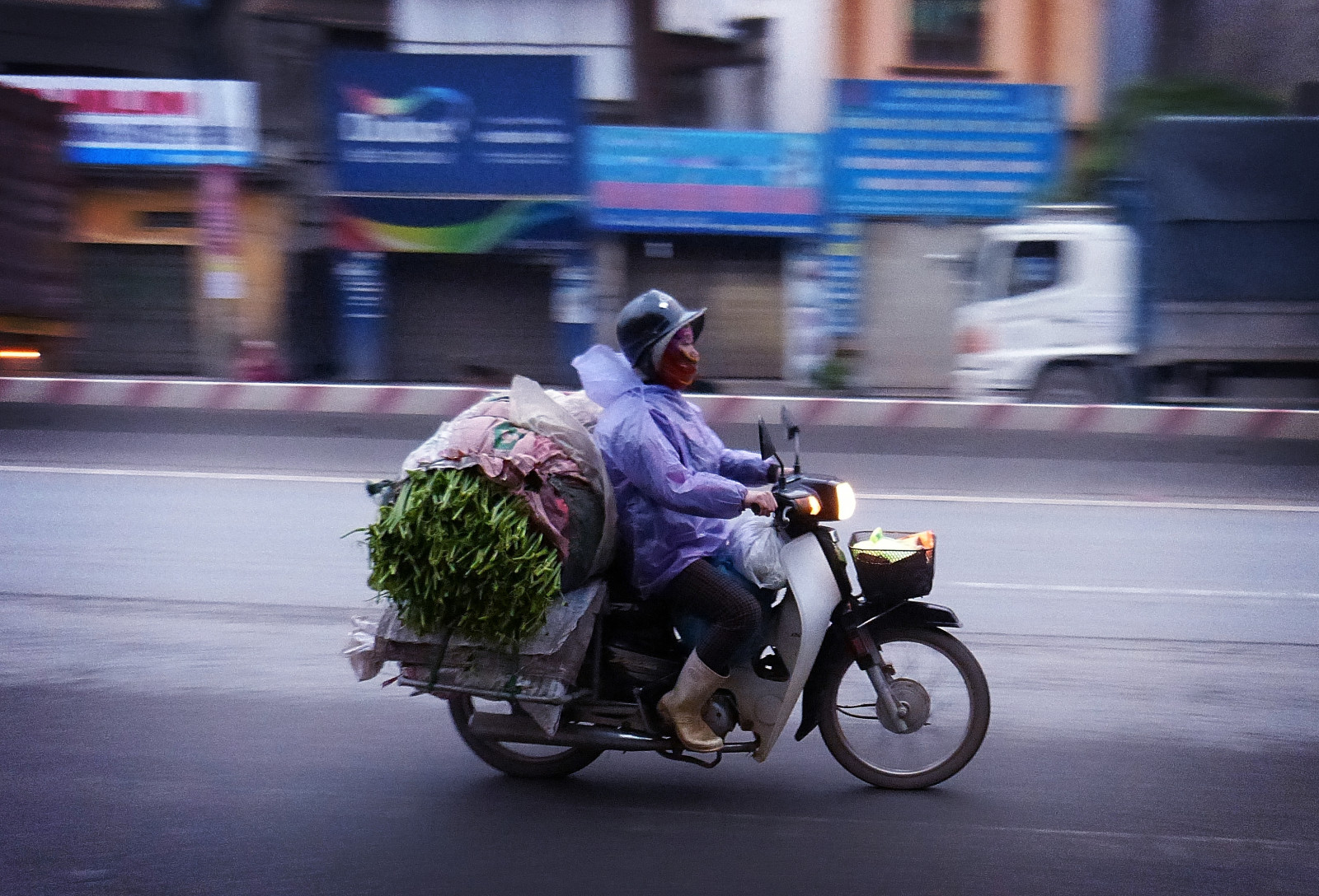 život, ulice, ráno, žena, lumix, řidičský, sláva, upřímný, Vietnam, motocykl, Hanoi