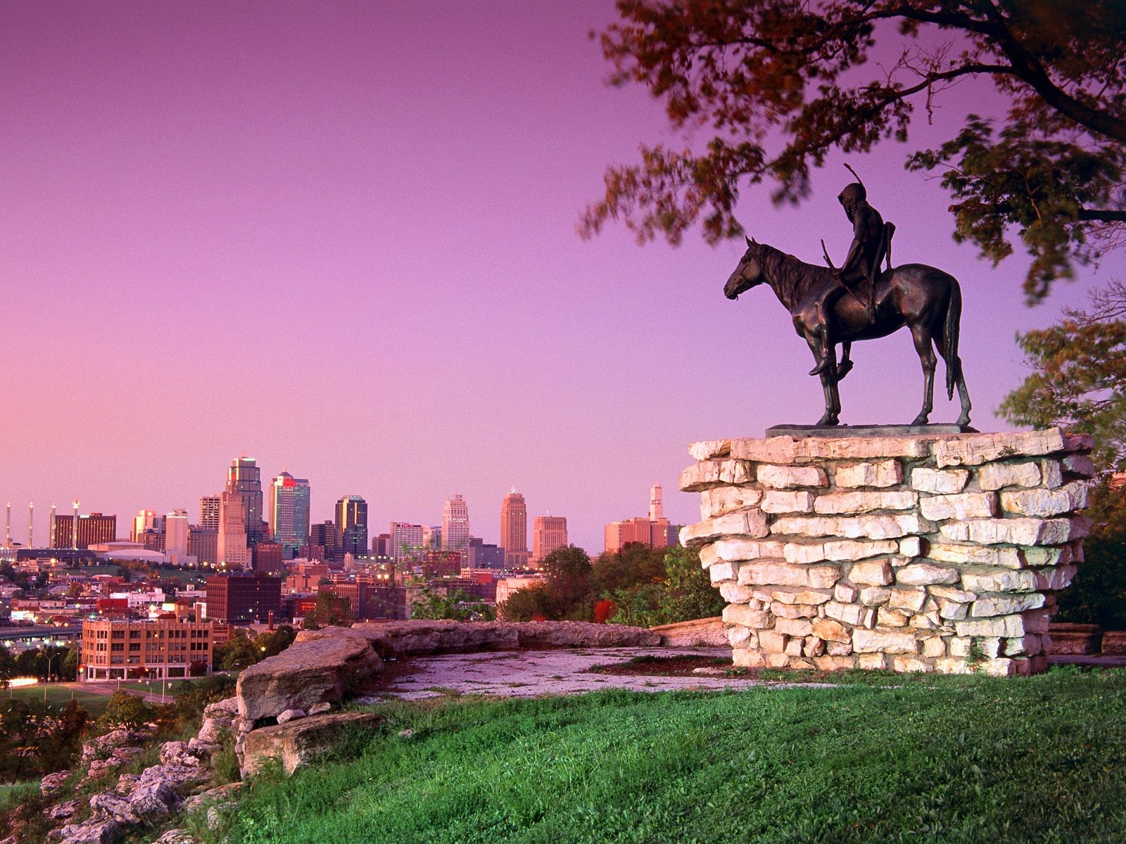 sylwetka na tle nieba, pomnik, Zwiadowcy, Kansas City, Scout, punkt orientacyjny