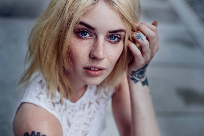 tvář, model, portrét, blondýnka, ženy, oči tvář, model, portrét, blondýnka, ženy, oči