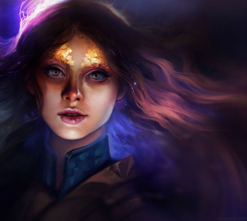 tvář, model, portrét, fantasy umění, modrý, kouzlo tvář, model, portrét, fantasy umění, modrý, kouzlo