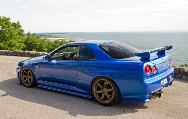 Japan,landscape,sea,car,blue cars,vehicle