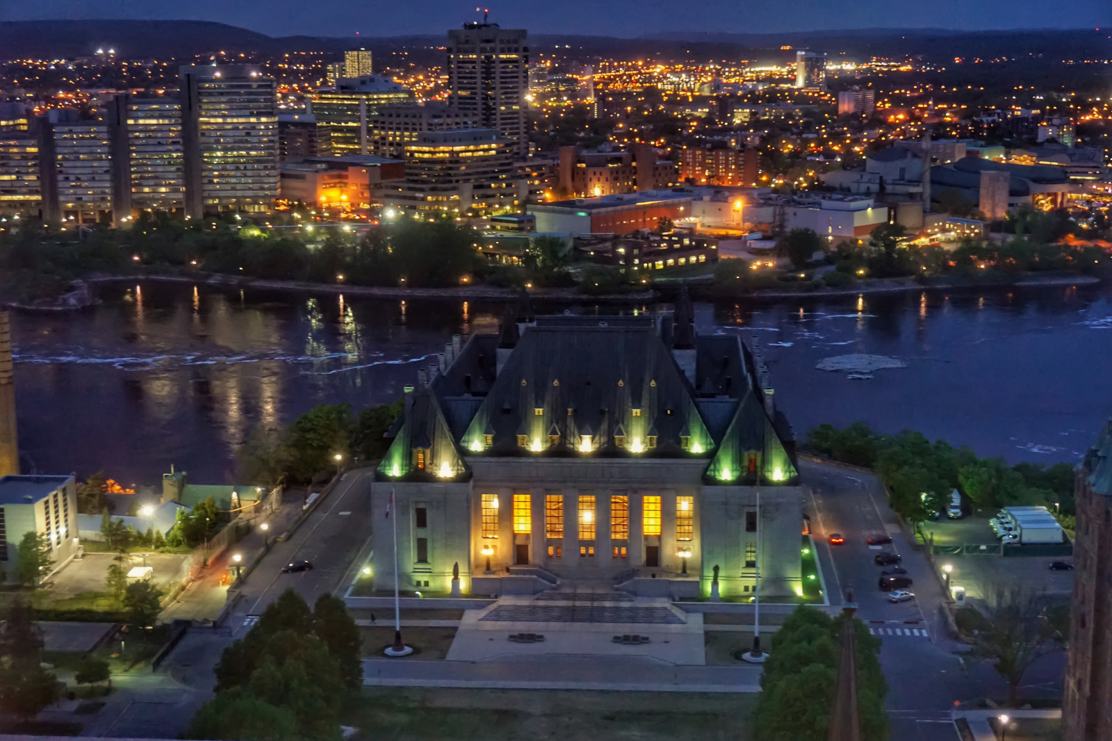 Wallpaper bridge, sky, Ontario, Canada, eye, birds, night, court